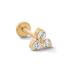 Thumbnail Image 1 of Yellow Ion-Plated Round CZ Trio Stud - 18G 5/16"