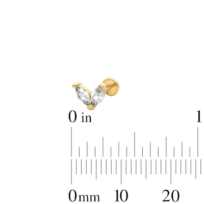 Yellow Ion-Plated CZ Stud Trio - 18G 5/16"