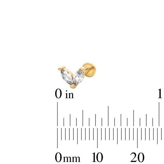 Yellow Ion-Plated CZ Stud Trio - 18G 5/16"