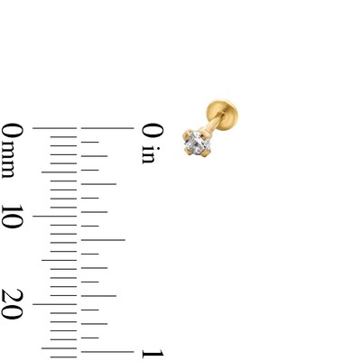 Yellow Ion-Plated CZ Stud Trio - 18G 5/16"