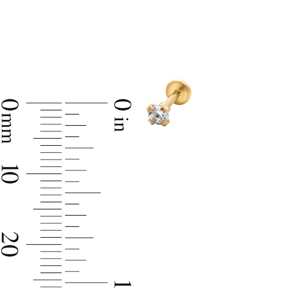 Yellow Ion-Plated CZ Stud Trio - 18G 5/16"