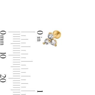 Yellow Ion-Plated CZ Stud Trio - 18G 5/16"