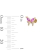 Thumbnail Image 4 of Yellow Ion-Plated Purple and Pink CZ Stud Set - 18G 5/16"