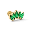 Thumbnail Image 1 of Yellow Ion-Plated Green CZ Marquise Cluster Stud - 18G 5/16"