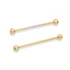 Yellow Ion-Plated CZ Strip Industrial Barbell - 14G 1 1/2"