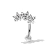 Thumbnail Image 1 of Semi-Solid Stainless Steel CZ Flower Trio Curved Barbell - 16G 3/8"