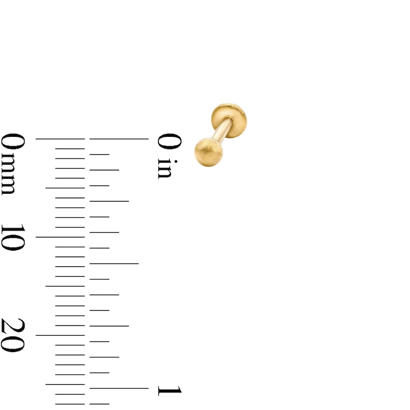 Main Image 2 of Yellow Ion-Plated Stud, Dangle Stud, and Hoop Set - 18G 5/16"