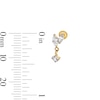 Thumbnail Image 3 of Yellow Ion-Plated Stud, Dangle Stud, and Hoop Set - 18G 5/16"