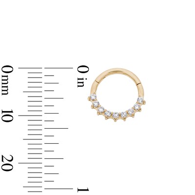 Yellow Ion-Plated CZ, Twist, and Polished Hoop Set - 16G 5/8"