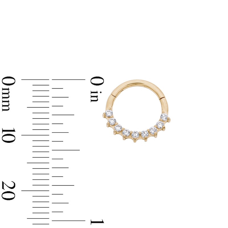 Main Image 2 of Yellow Ion-Plated CZ, Twist, and Polished Hoop Set - 16G 5/8"