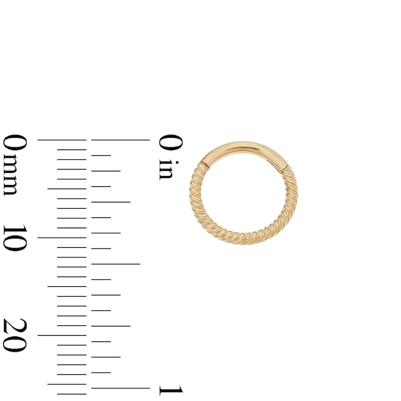 Main Image 4 of Yellow Ion-Plated CZ, Twist, and Polished Hoop Set - 16G 5/8"