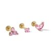 Thumbnail Image 1 of Yellow Ion-Plated Pink CZ Stud Set - 18G 5/16"