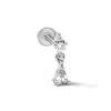 Thumbnail Image 1 of Semi-Solid Stainless Steel Pear and Round CZ Dangle Stud - 18G 5/16"