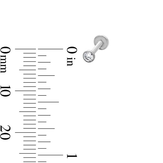 Semi-Solid Stainless Steel CZ Stud, Flower, and Hoop Set - 18G 5/16"