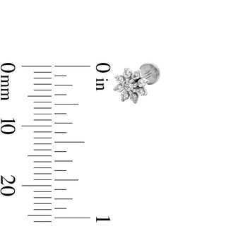 Semi-Solid Stainless Steel CZ Stud, Flower, and Hoop Set - 18G 5/16"