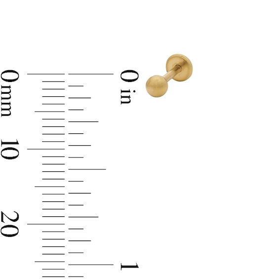 Yellow Ion-Plated CZ Stud Set - 18G 5/16"