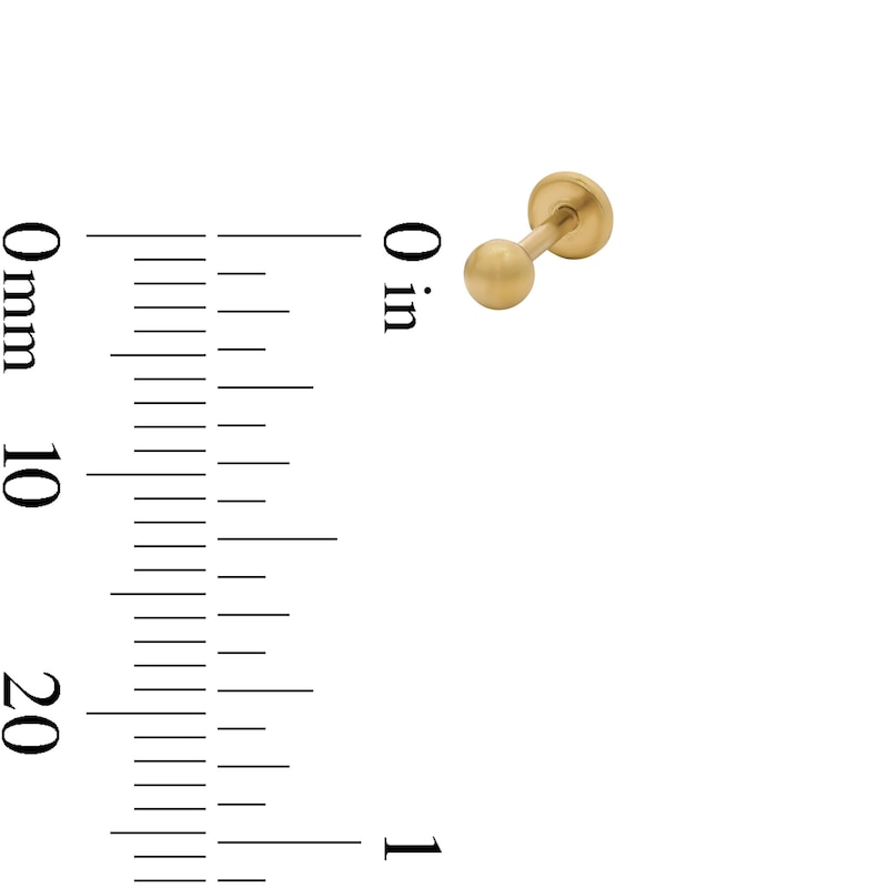 Main Image 2 of Yellow Ion-Plated CZ Stud Set - 18G 5/16"