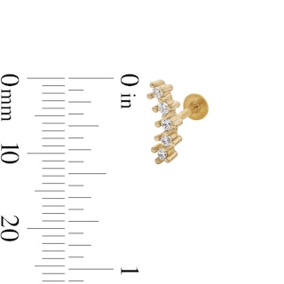 Yellow Ion-Plated CZ Stud Set - 18G 5/16"