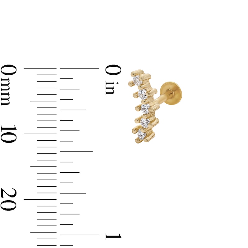 Main Image 3 of Yellow Ion-Plated CZ Stud Set - 18G 5/16"