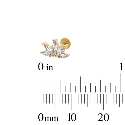 Yellow Ion-Plated CZ Stud Set - 18G 5/16"