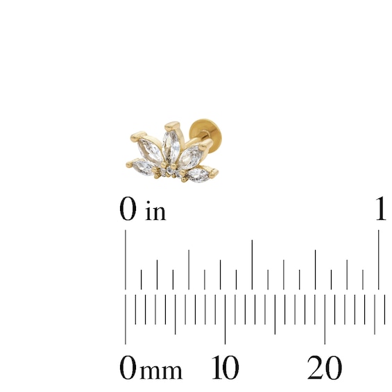 Yellow Ion-Plated CZ Stud Set - 18G 5/16"