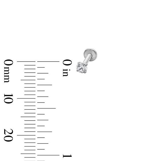 Semi-Solid Stainless Steel CZ Stud, Crawler, and Hoop Set - 18G 5/16"