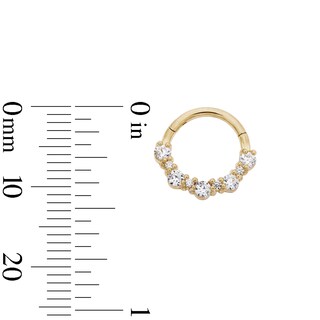 Yellow Ion-Plated Round CZ Hoop - 16G 1/2"