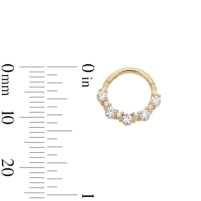Yellow Ion-Plated Round CZ Hoop - 16G 1/2"