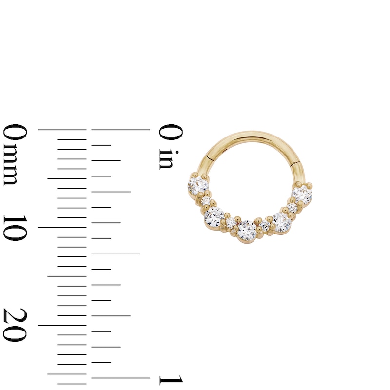 Yellow Ion-Plated Round CZ Hoop - 16G 1/2"