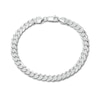 Thumbnail Image 1 of Solid Sterling Silver Diamond-Cut Pave Curb Chain Bracelet - 8.5 in.