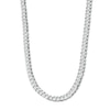 Solid Sterling Silver Diamond-Cut Pave Curb Chain - 22"