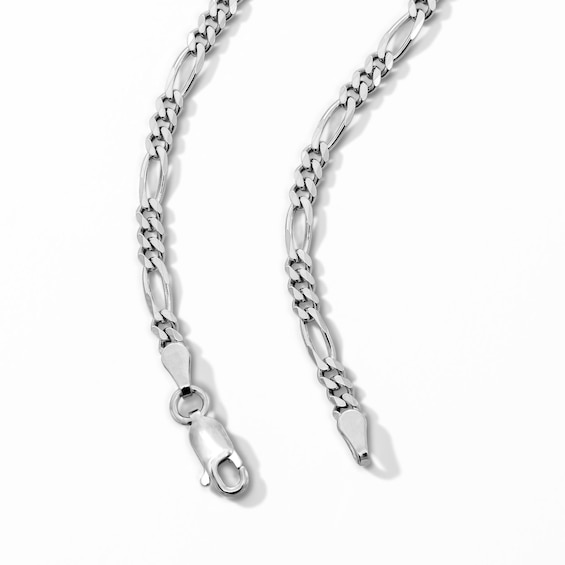 Solid Sterling Silver Diamond-Cut Figaro Chain - 18"