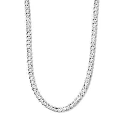 Solid Sterling Silver Flat Curb Chain - 22"