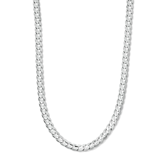 Solid Sterling Silver Flat Curb Chain - 22"