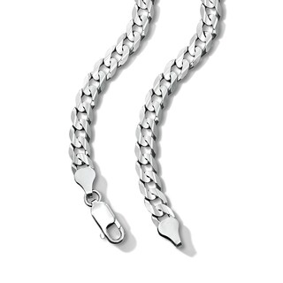 Solid Sterling Silver Flat Curb Chain - 22"