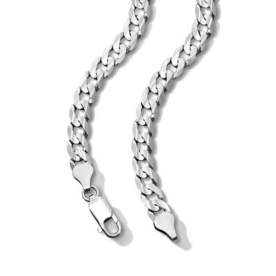 Solid Sterling Silver Flat Curb Chain - 22"