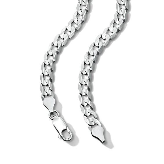 Solid Sterling Silver Flat Curb Chain - 22"