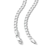 Solid Sterling Silver Diamond-Cut Curb Chain - 22"
