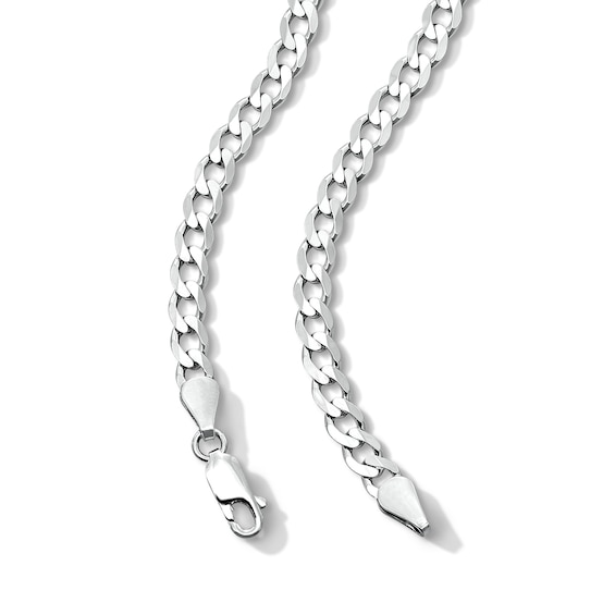 Solid Sterling Silver Diamond-Cut Curb Chain - 22"