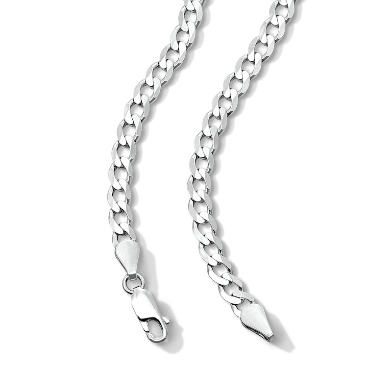 Solid Sterling Silver Diamond-Cut Curb Chain - 22"