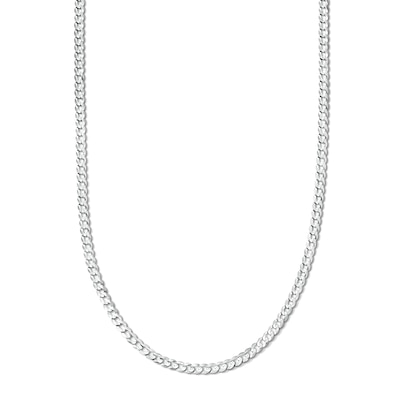 Solid Sterling Silver Diamond-Cut Cuban Curb Chain - 26"