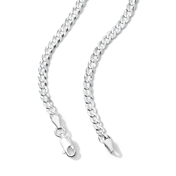 Solid Sterling Silver Diamond-Cut Cuban Curb Chain - 26"