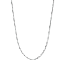 Solid Sterling Silver Diamond-Cut Curb Chain - 18"