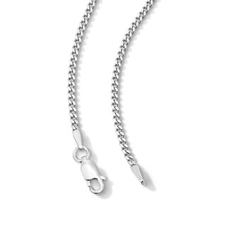 Solid Sterling Silver Diamond-Cut Curb Chain - 18"