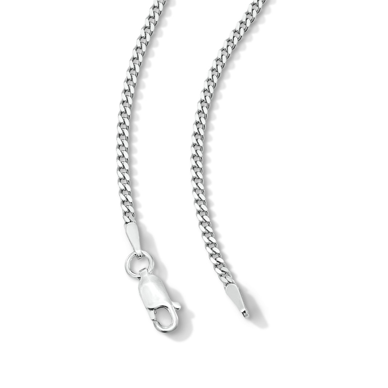 Solid Sterling Silver Diamond-Cut Curb Chain - 18"