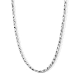 Solid Sterling Silver 3.2mm Diamond-Cut Rope Chain - 18"