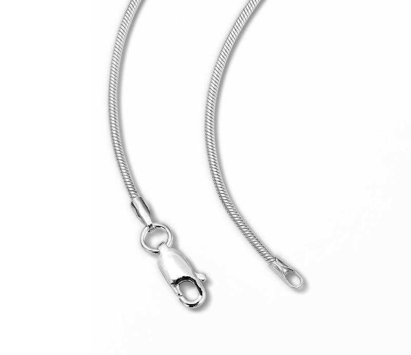 Main Image 2 of Solid Sterling Silver 1.4mm Flat Snake Chain - 18"