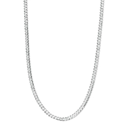 Solid Sterling Silver 3.5mm Diamond-Cut Cuban Curb Chain - 22"