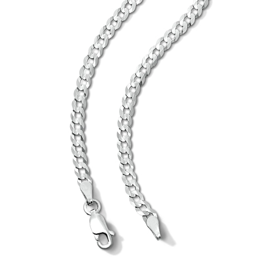 Solid Sterling Silver Diamond-Cut Cuban Curb Chain - 22"