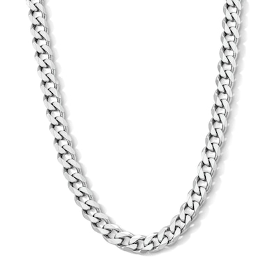 Solid Sterling Silver Diamond-Cut Curb Chain - 22"